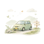 Icône voiture illustrée représentant les déplacements pour les zones desservies autour de Figanières.